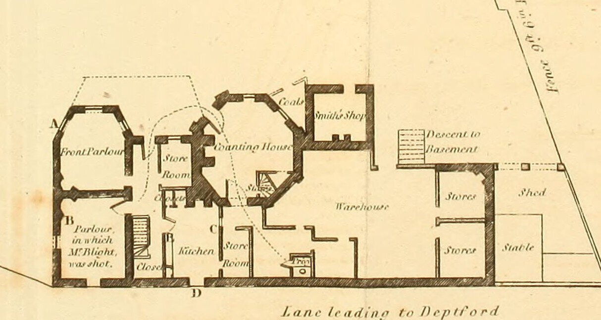 Plan of Mr Blight's premises